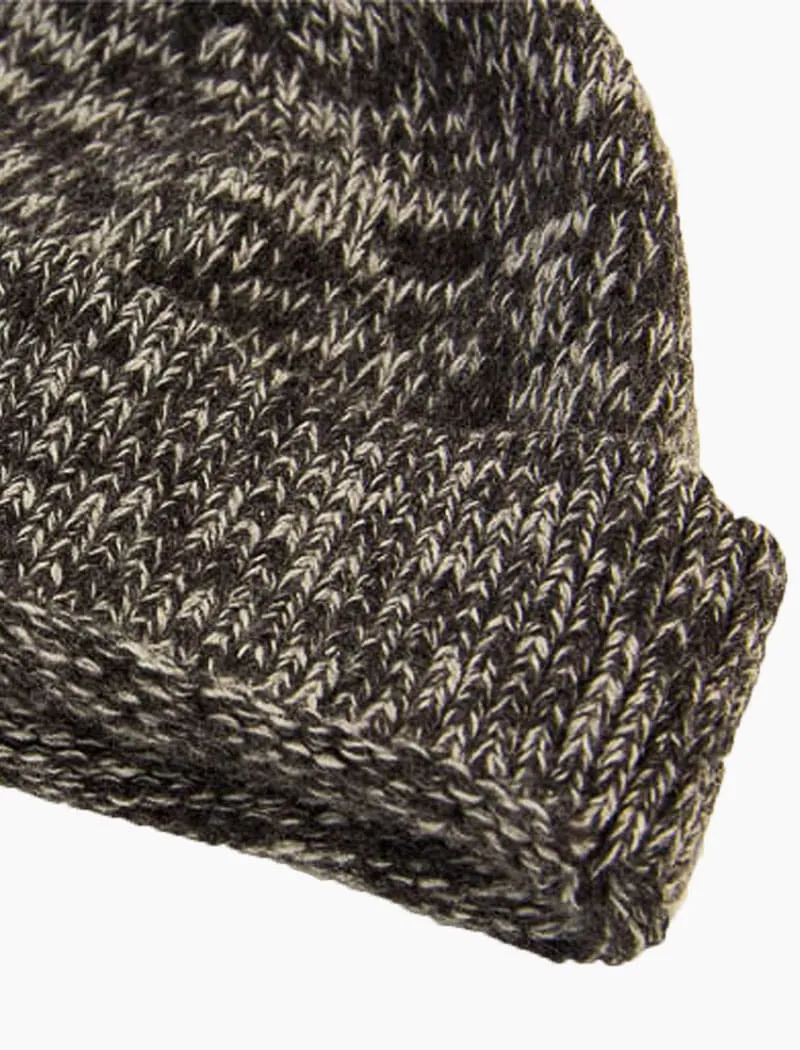 Charcoal Melange Wool & Cashmere Fisherman Beanie