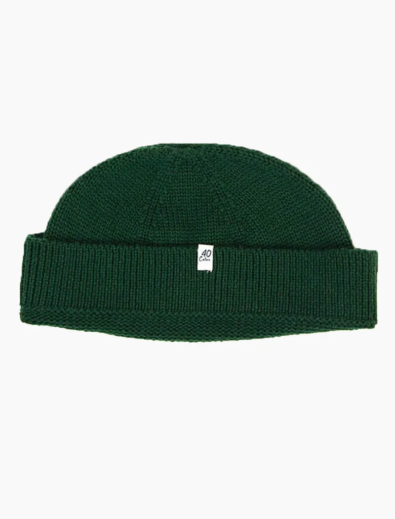 Forest Green Solid Wool Fisherman Beanie