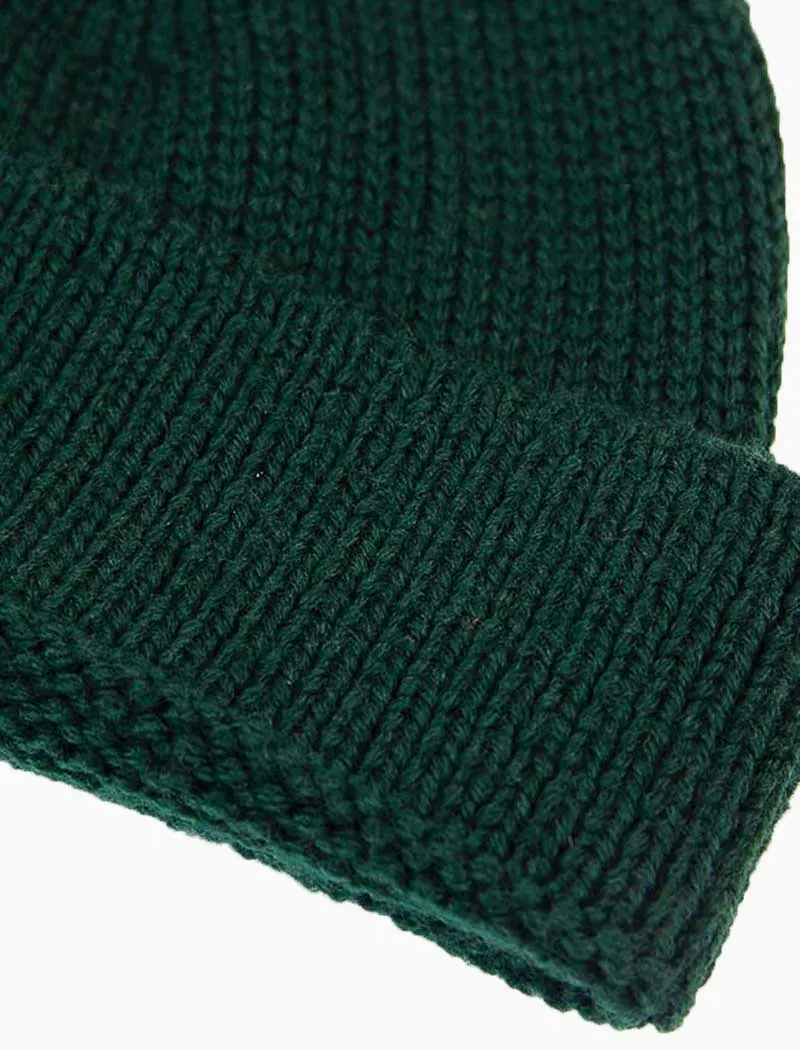 Forest Green Solid Wool Fisherman Beanie