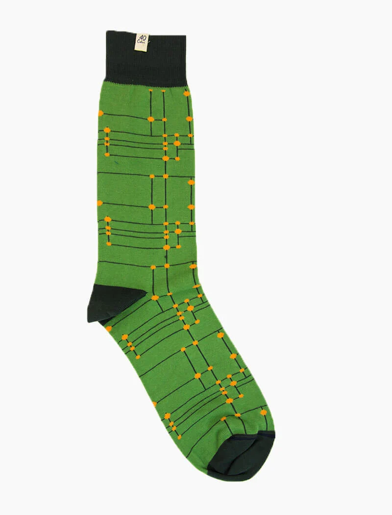 Green Stripes & Dots Organic Cotton Socks