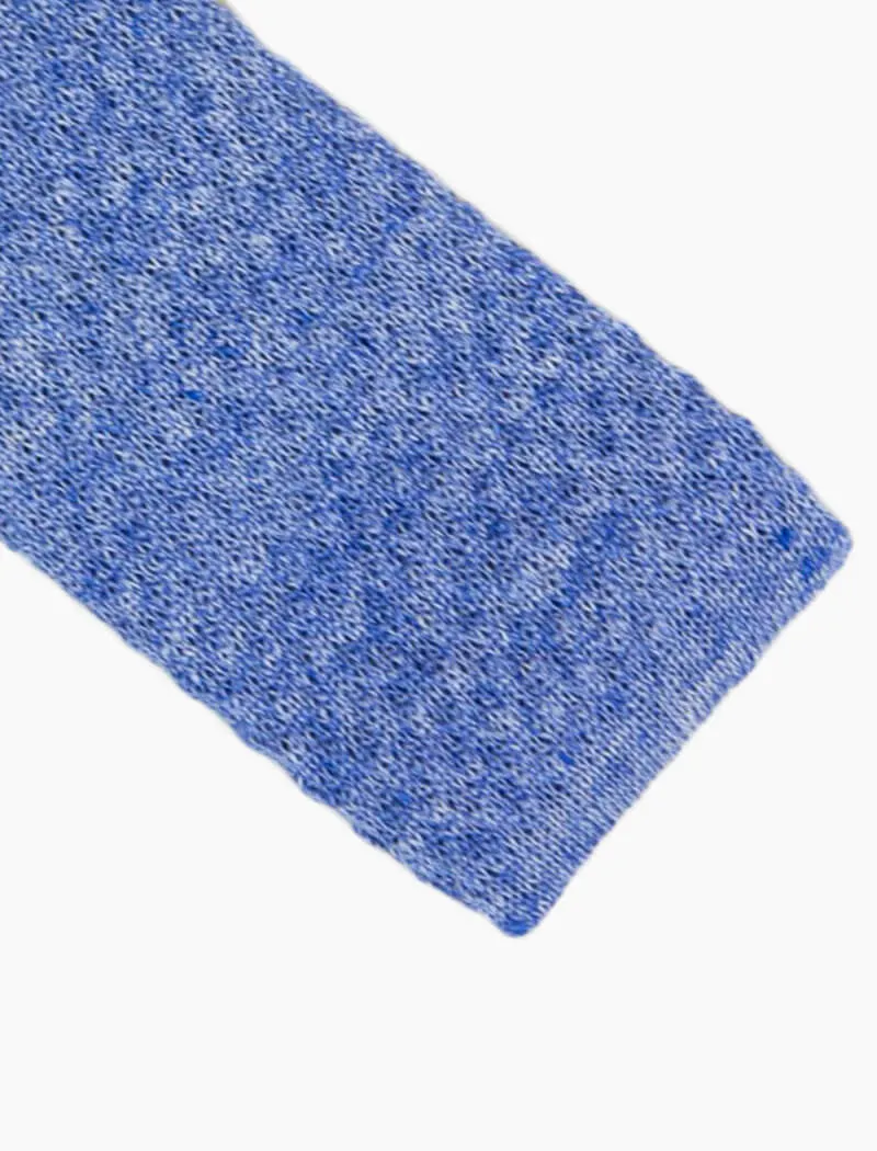 Light Blue Solid Melange Linen Knitted Tie