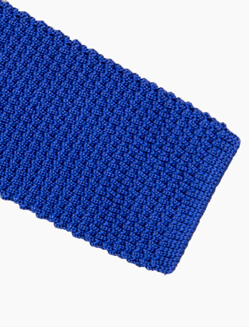 Royal Blue Solid Silk Knitted Tie