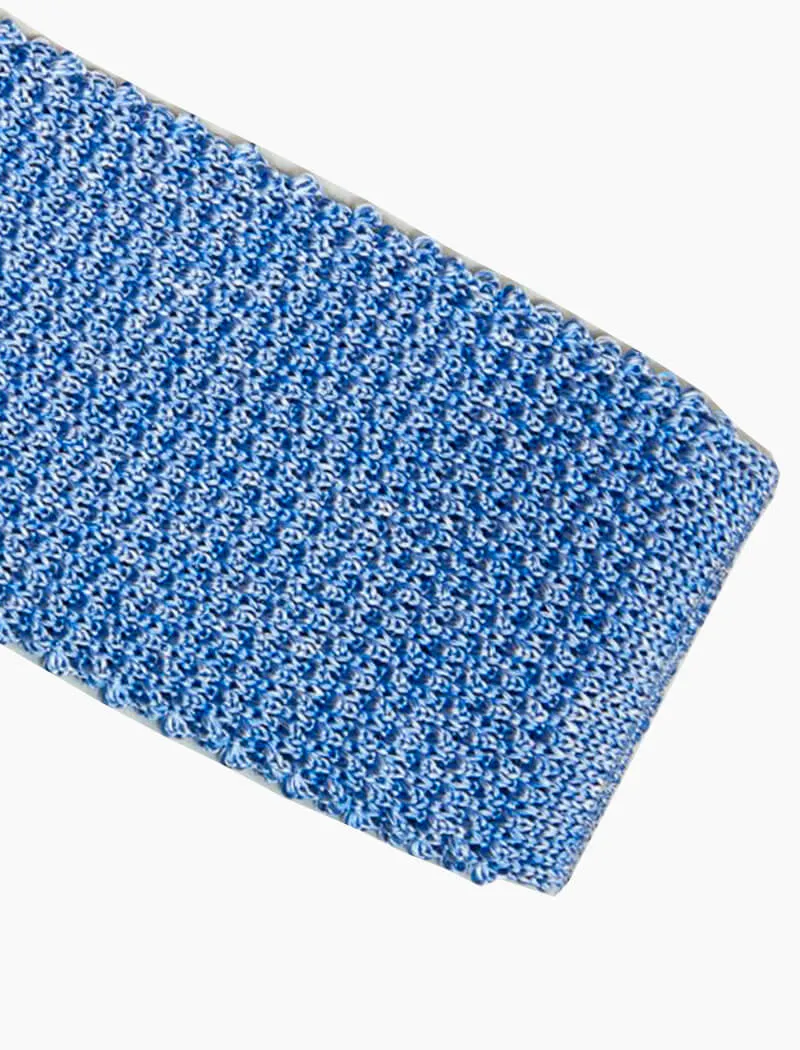 Sky Blue Solid Jaspe' Silk Knitted Tie