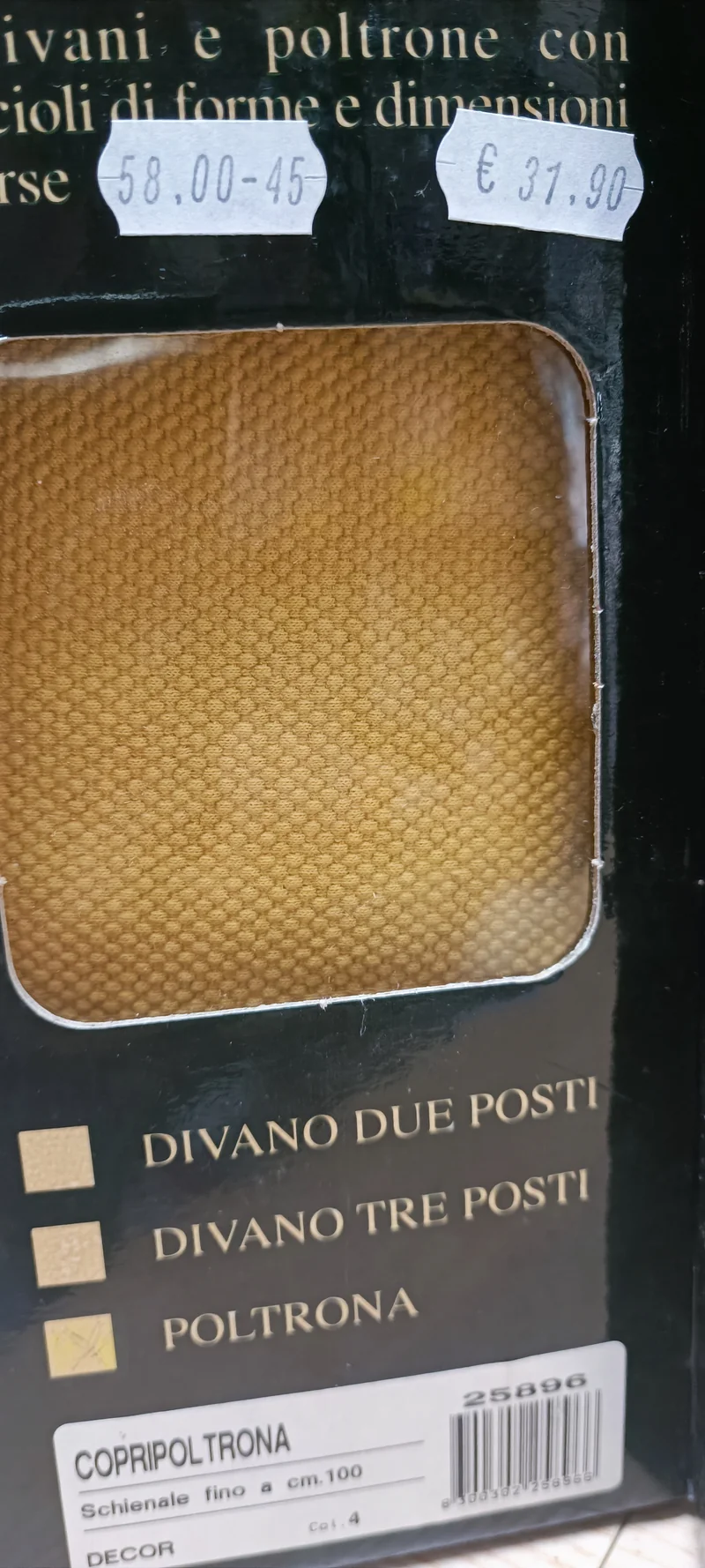 Copridivano a un posto Eliolona Zucchi, in tessuto d'arredamento a doppia elasticità.colore senape chiaro. 1,2 kg.