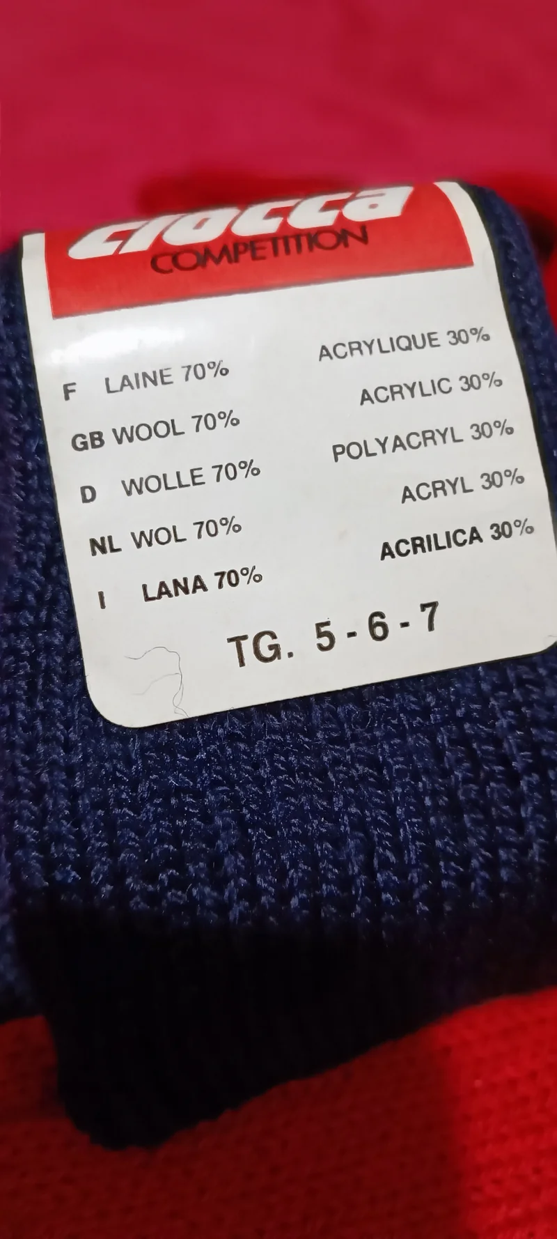 Calzettoni Ciocca misto lana(70%), 3 blu e due rossi, taglia 5-6-7. 300g.