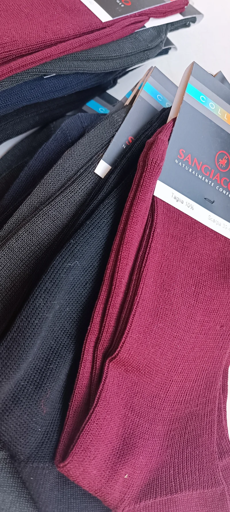 Calzino corto uomo, % filo di scozia, prodotto italiano Sangiacomo, 6 paia, taglia 10% - scarpa 39/40.colori in foto. 300g.