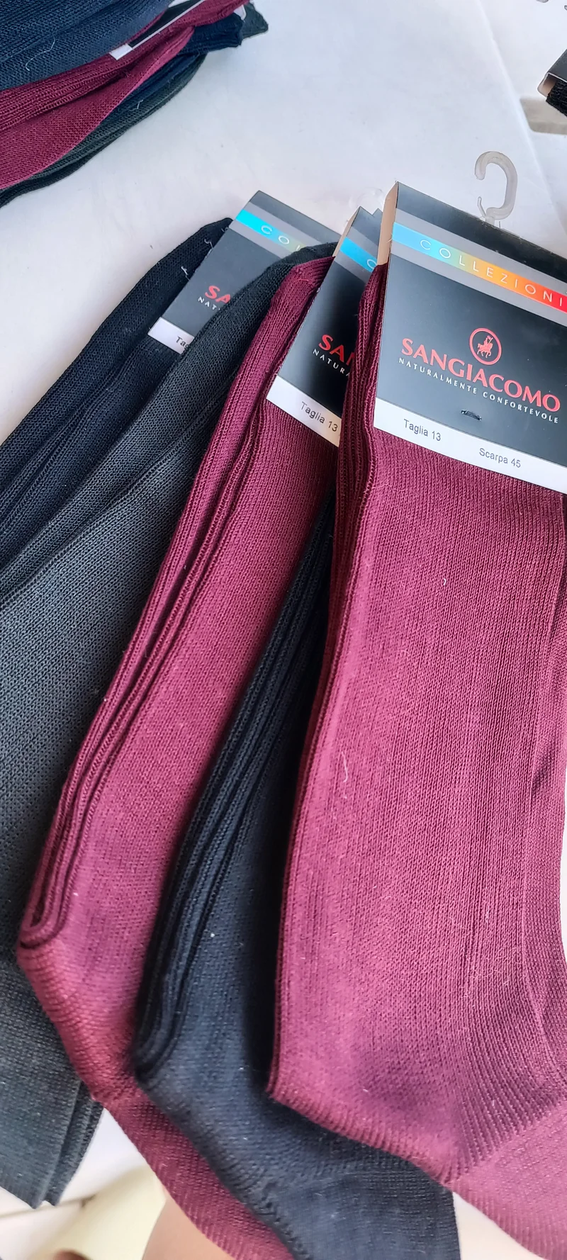 Calzino corto uomo, % filo di scozia, prodotto italiano Sangiacomo, 5 paia, taglia 13 - scarpa 45. 250g.