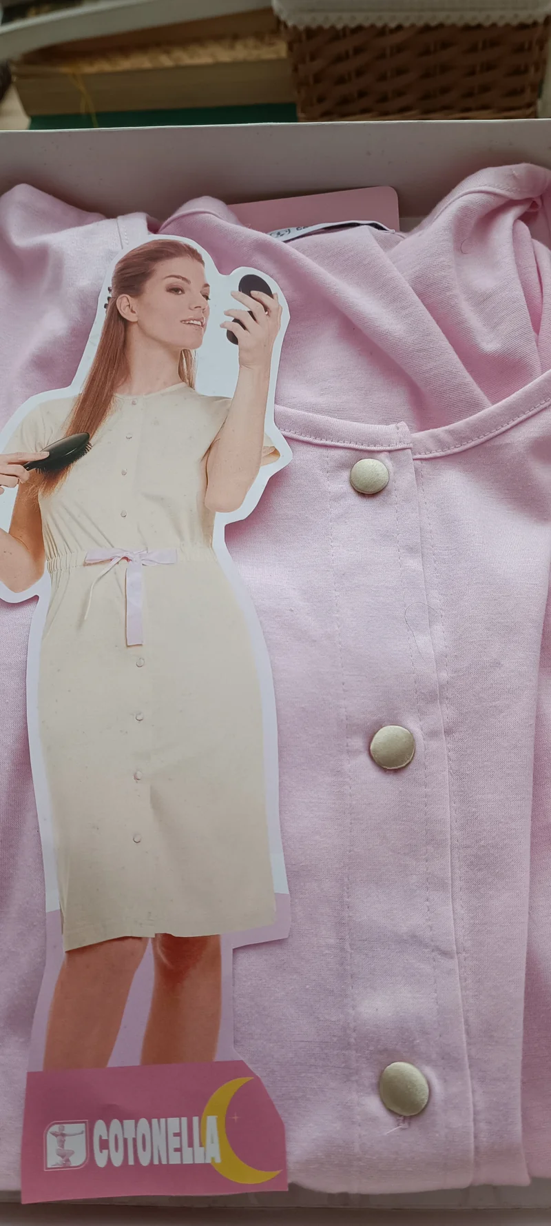 Camicia da notte Cotonella(DD025), rosa, taglia 44, 48(XL) 50(XXL). 300g.
