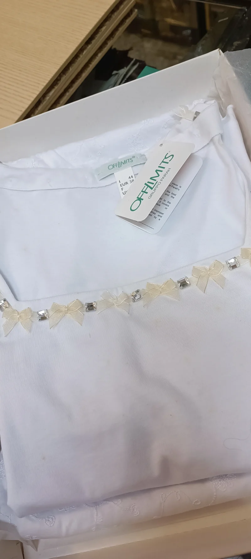 Elegante pigiama pescatore, m/c, bianco, OffLimits Parah. 400g.