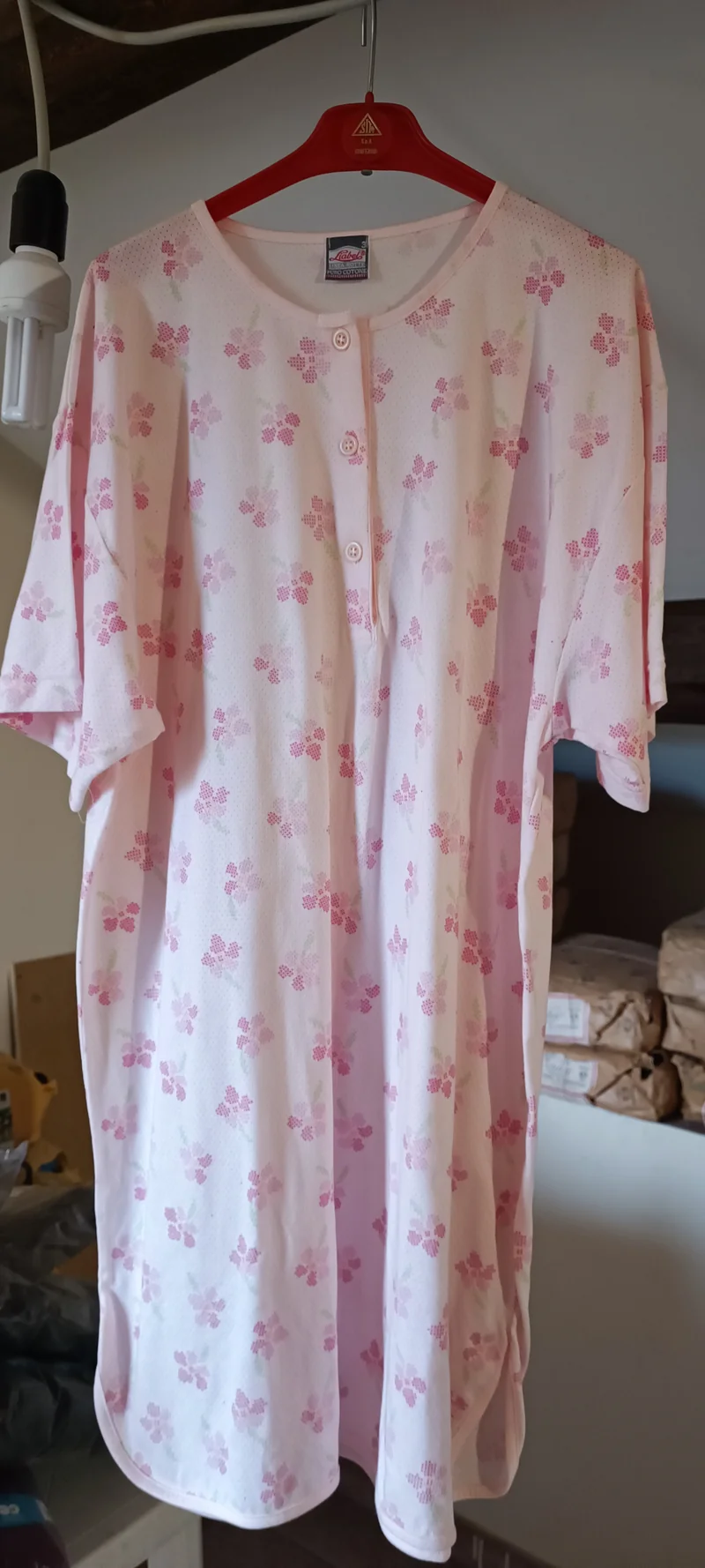 Camicia da notte Liabel in puro cotone, taglia 3. Pezzo unico. 400g.