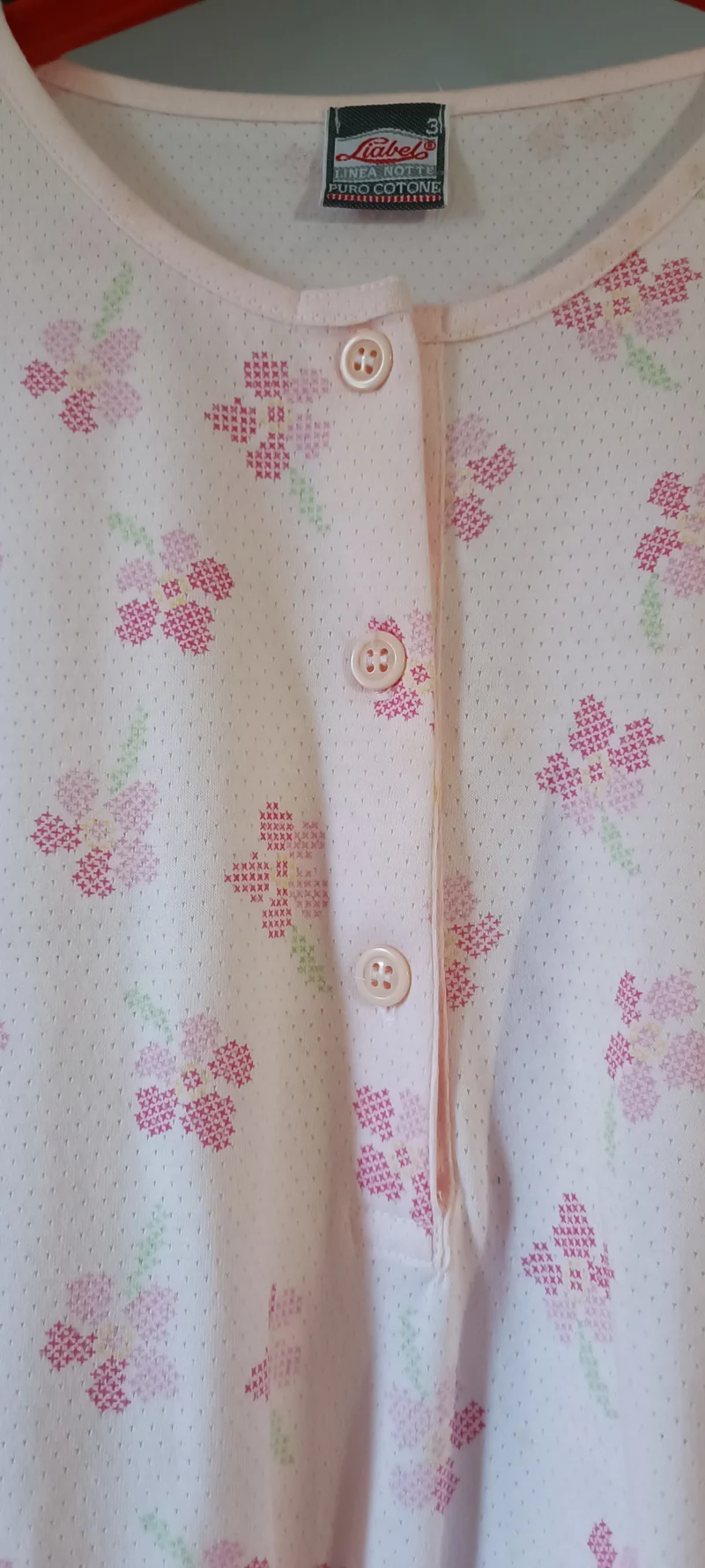 Camicia da notte Liabel in puro cotone, taglia 3. Pezzo unico. 400g.