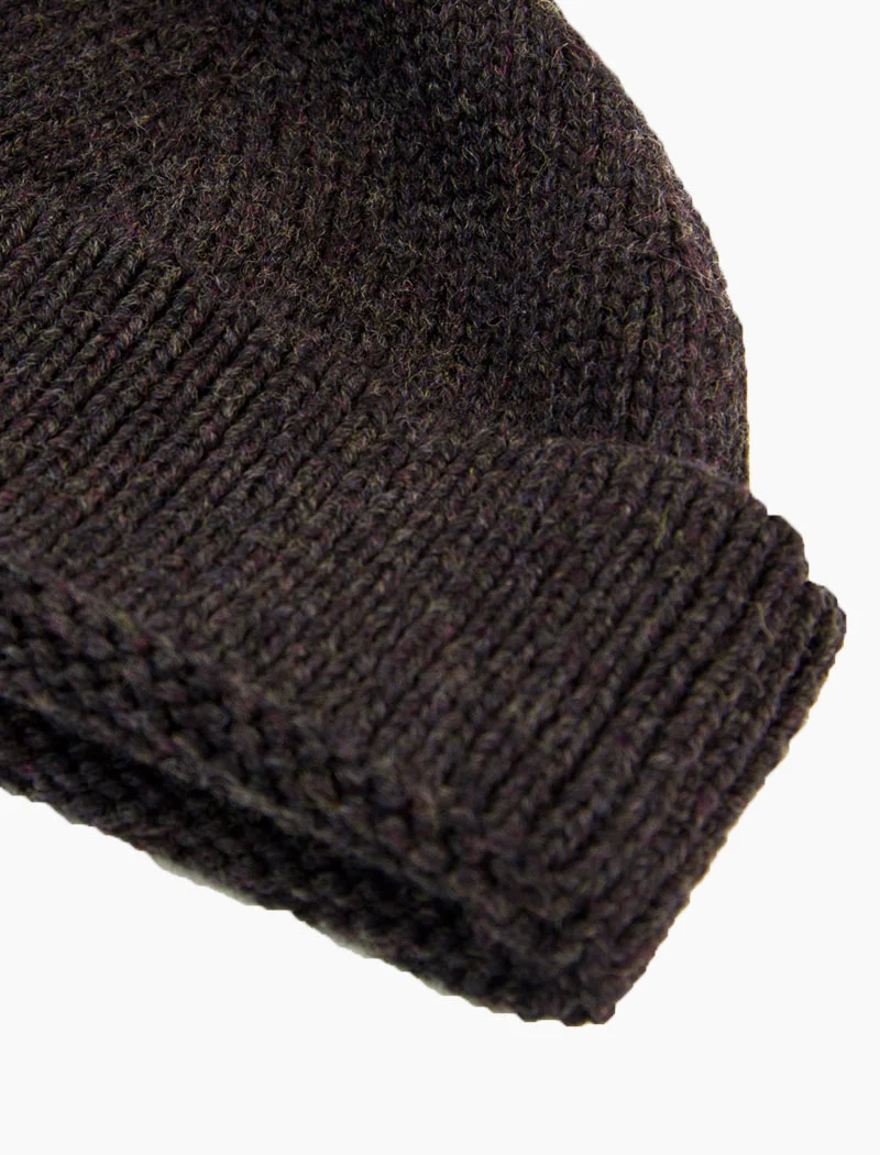 Charcoal Solid Wool Fisherman Beanie