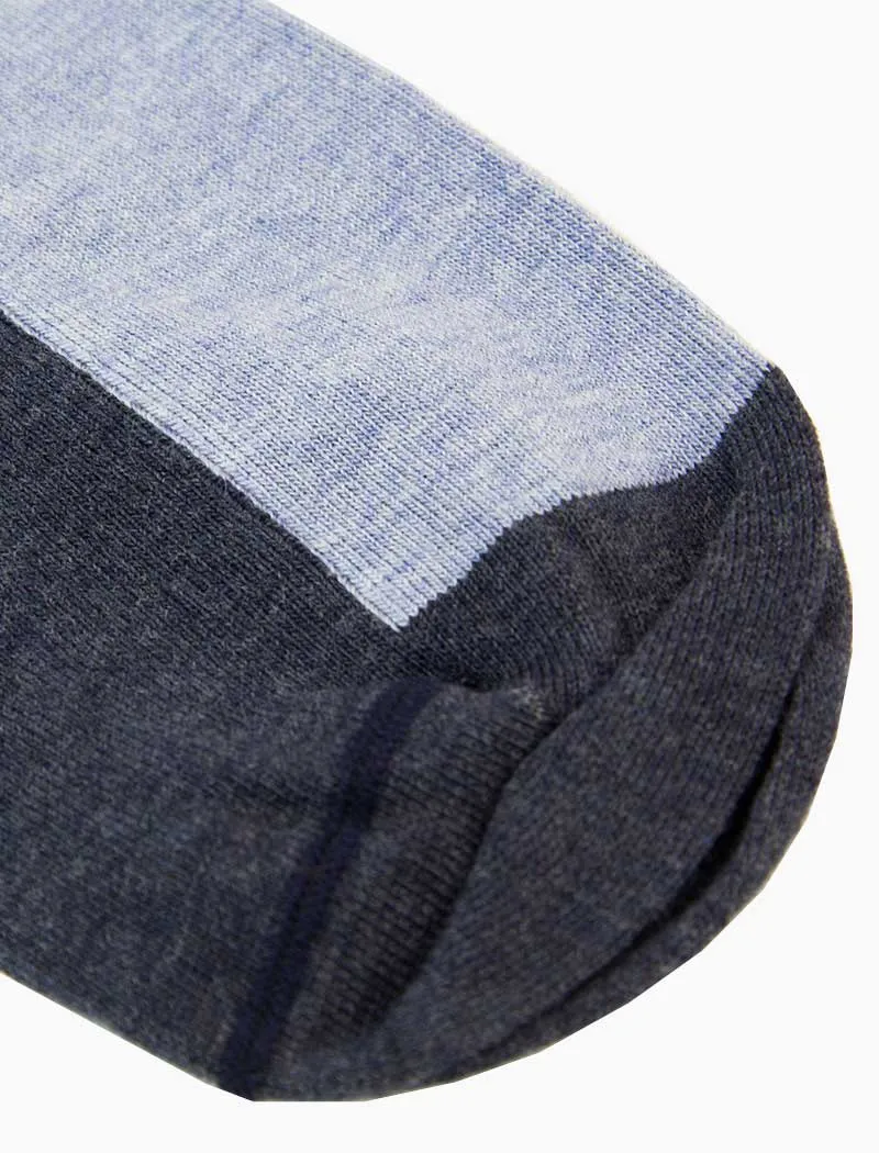 Blue Two Toned Short Organic Cotton Socks