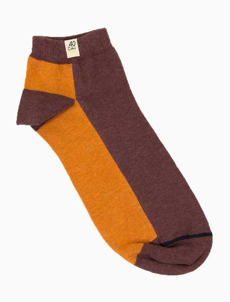 Burgundy Two Toned Short Organic Cotton Socks