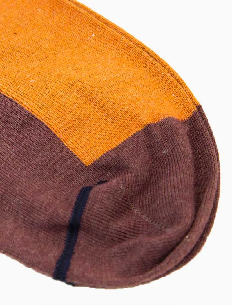Burgundy Two Toned Short Organic Cotton Socks