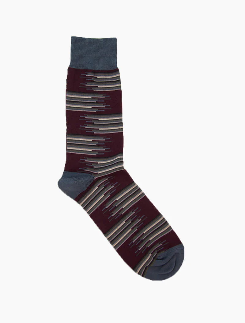 Purple Gradient Random Stripes Organic Cotton Socks