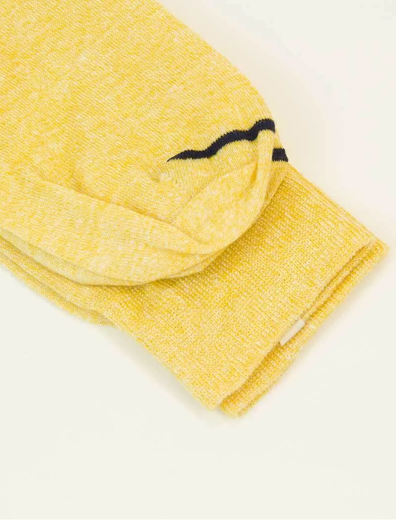 Yellow Solid Melange Linen & Organic Cotton Socks