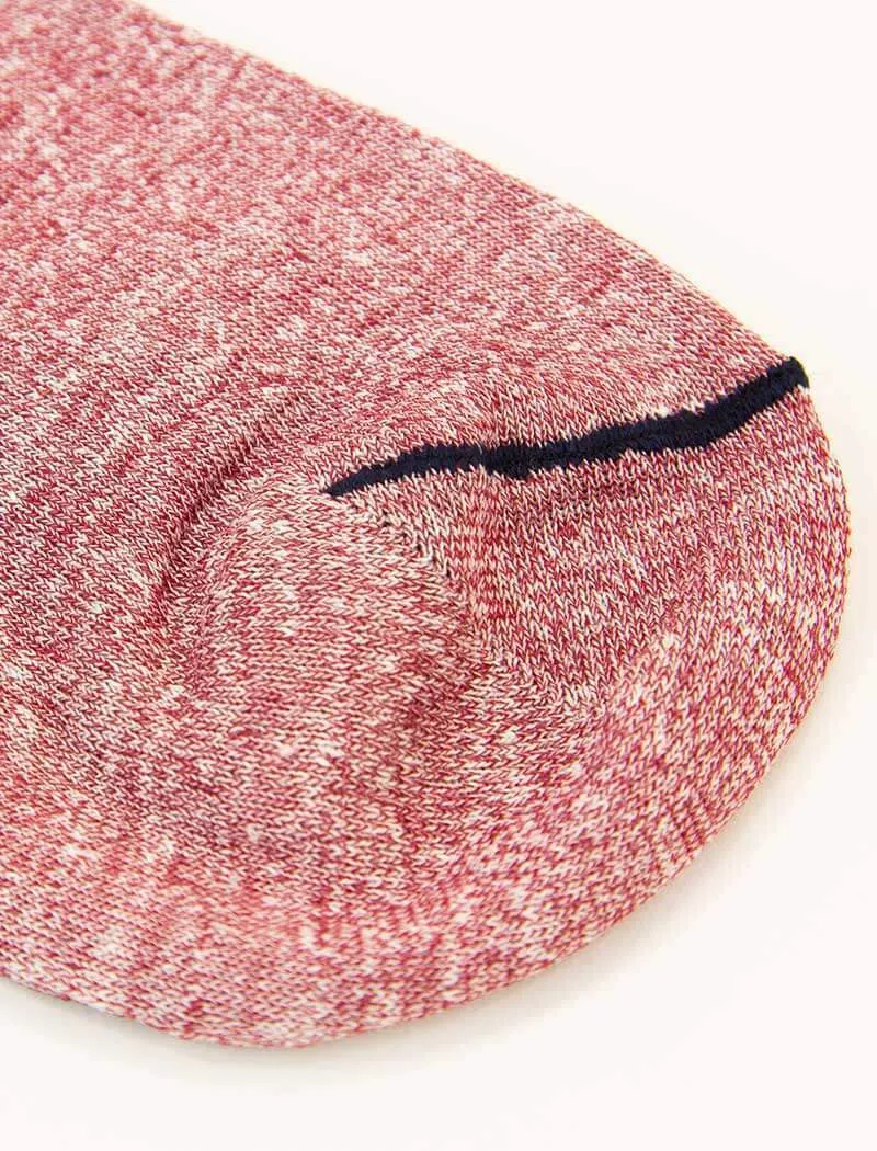 Red Melange Short Linen & Organic Cotton Socks