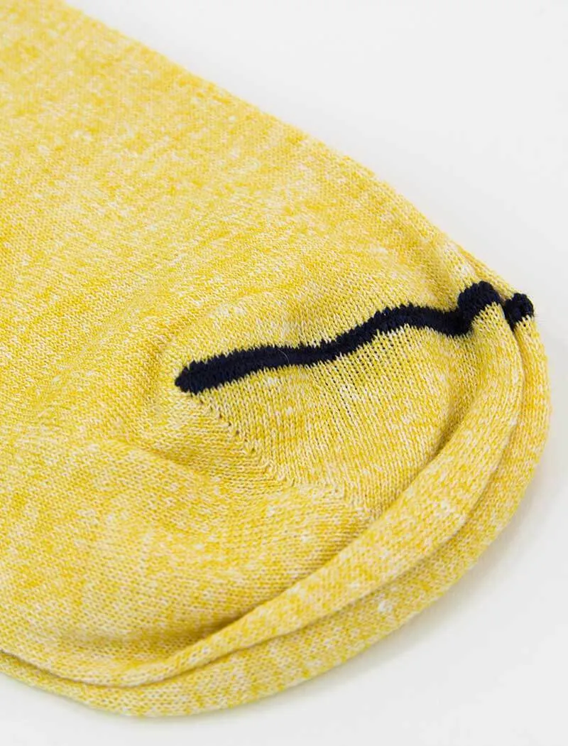 Yellow Melange Short Linen & Organic Cotton Socks