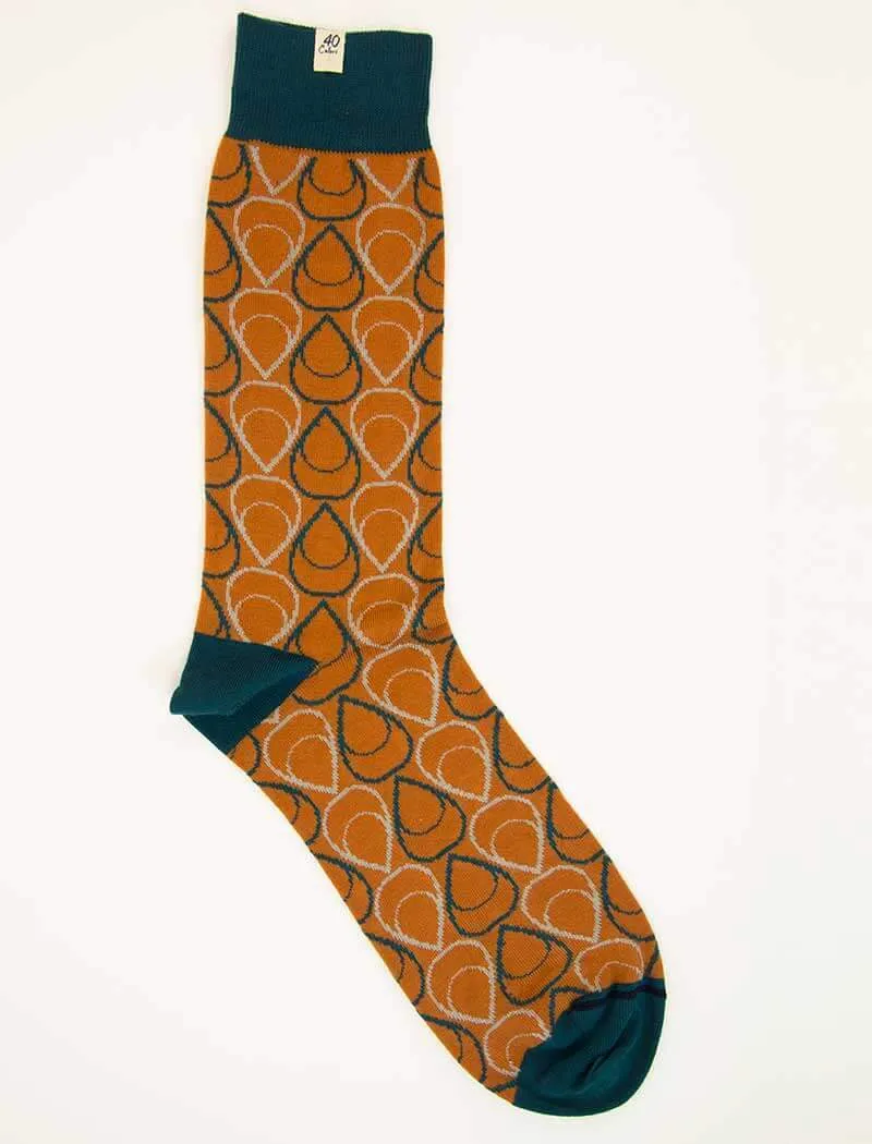 Rust Multi Drops Organic Cotton Socks