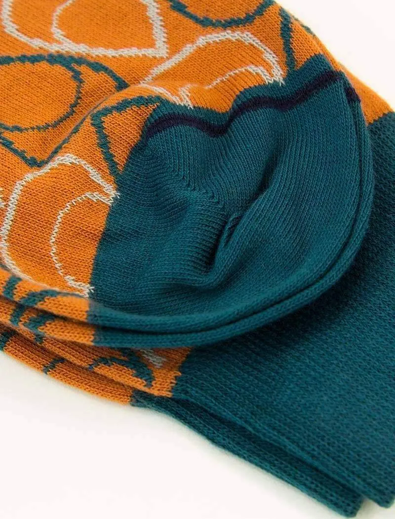 Rust Multi Drops Organic Cotton Socks