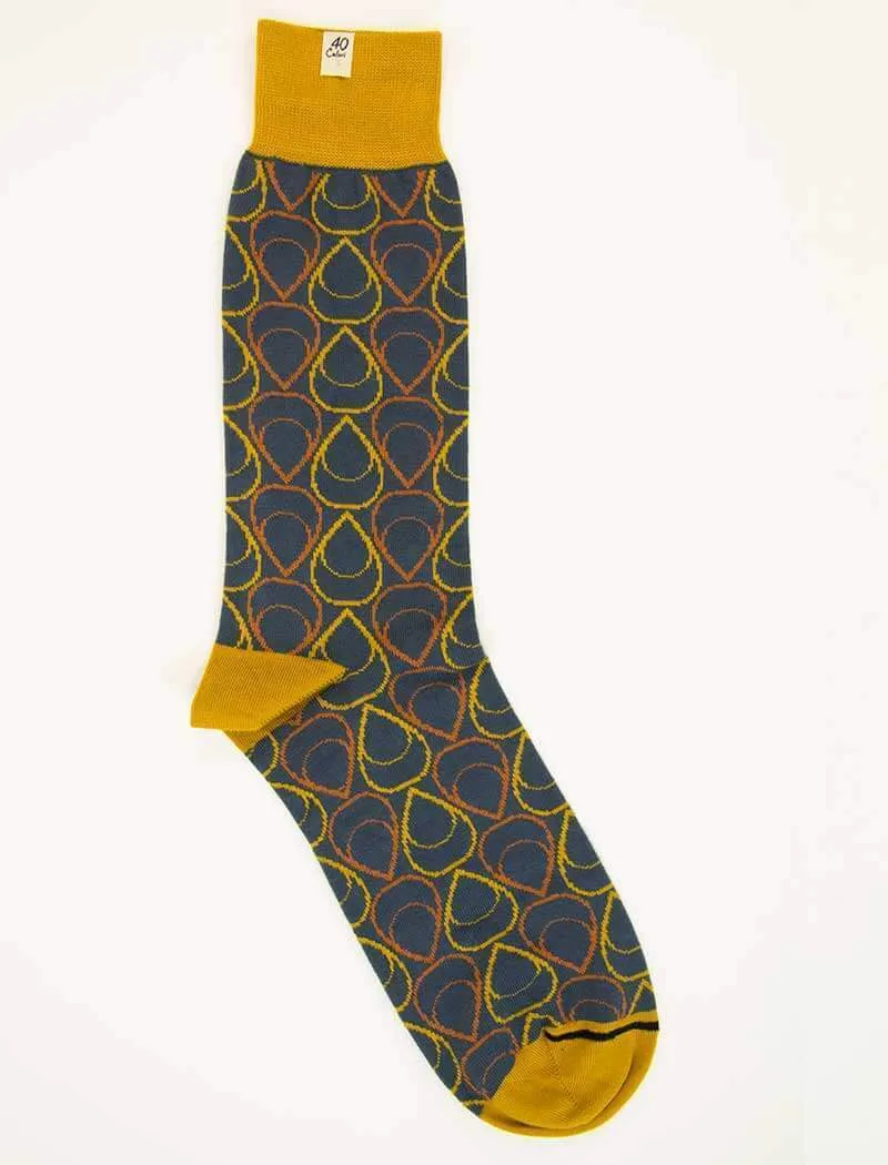 Jeans Blue Multi Drops Organic Cotton Socks