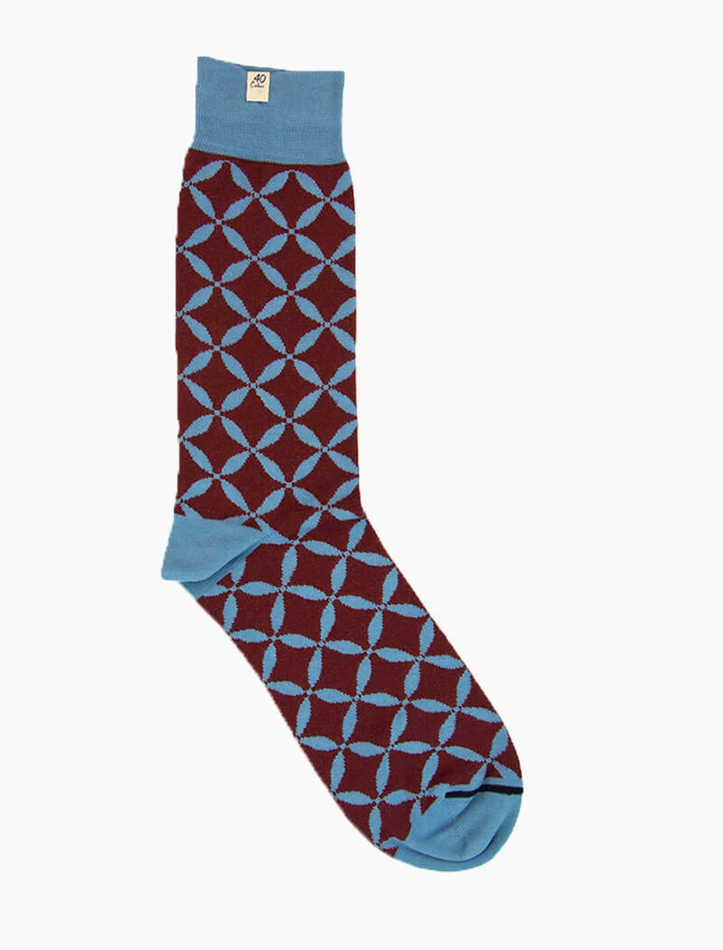 Burgundy Crisscross Organic Cotton Socks