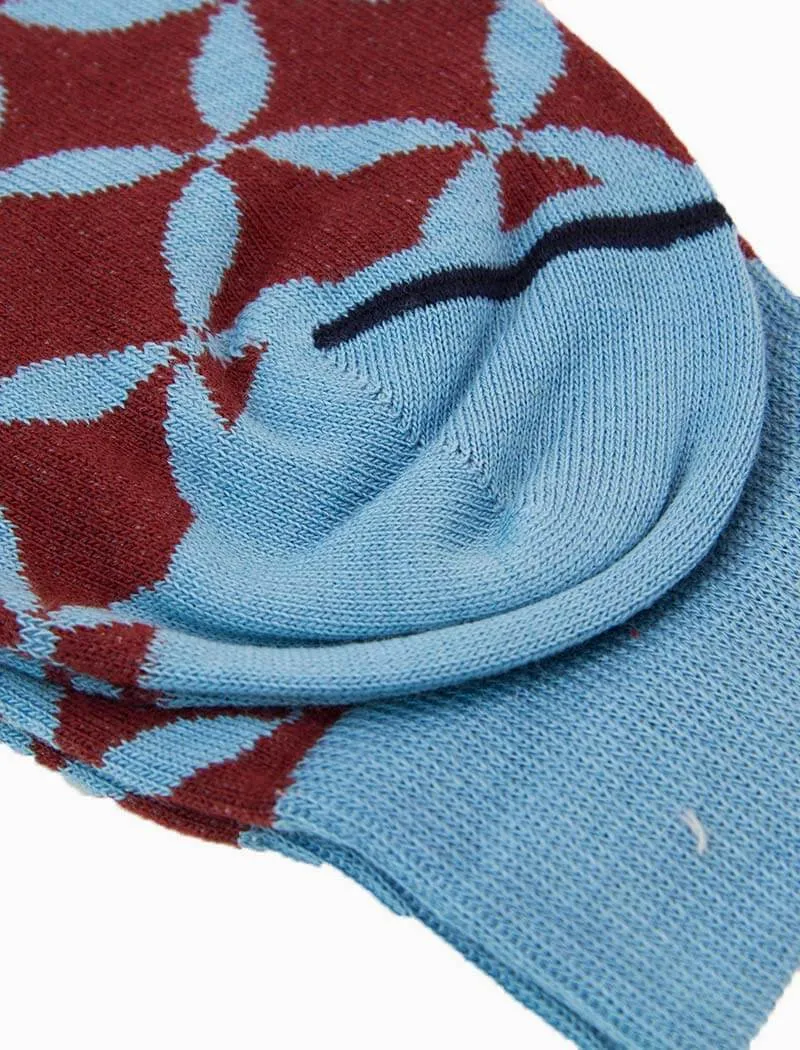 Burgundy Crisscross Organic Cotton Socks