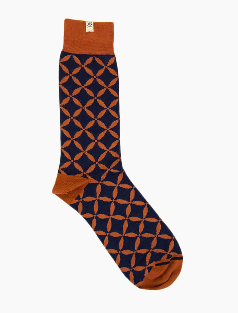 Blue Crisscross Organic Cotton Socks