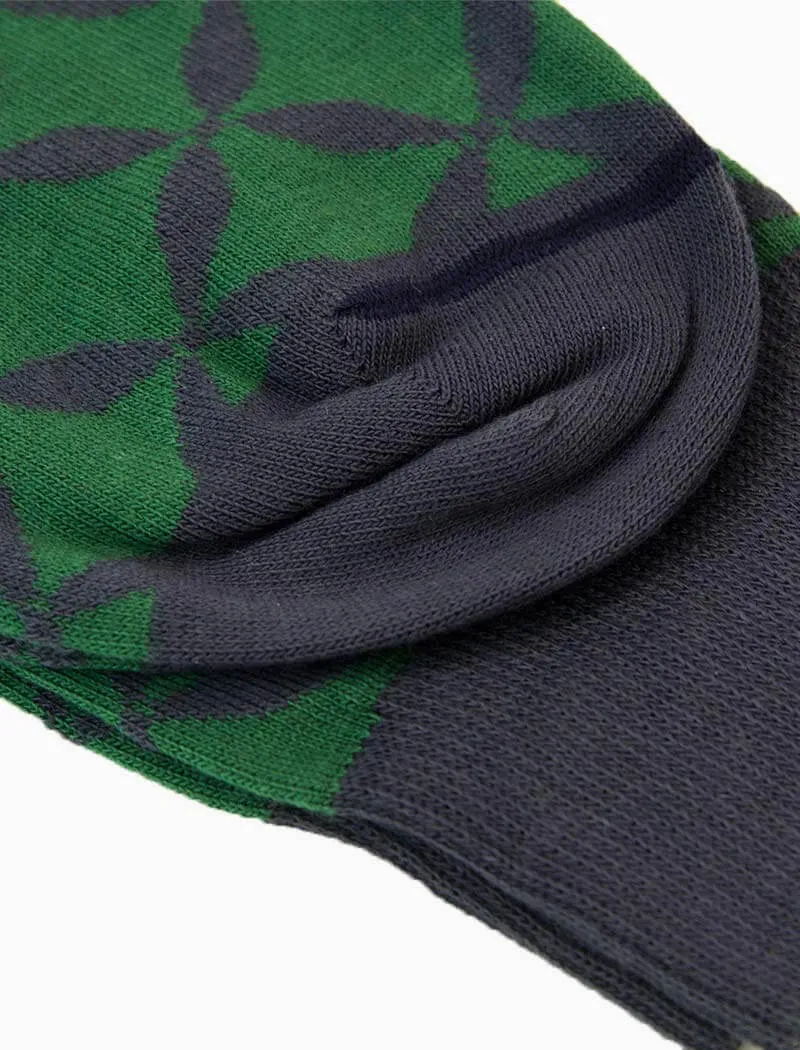 Dark Green Crisscross Organic Cotton Socks