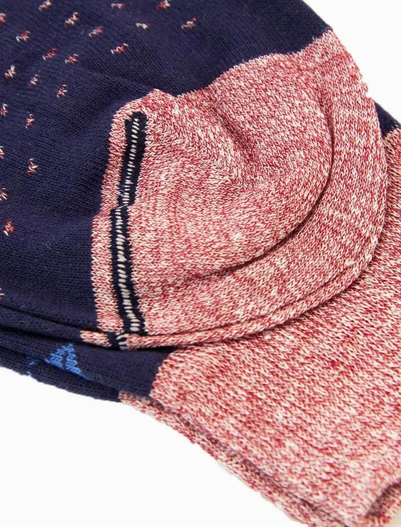 Blue Fair Isle Linen & Organic Cotton Socks