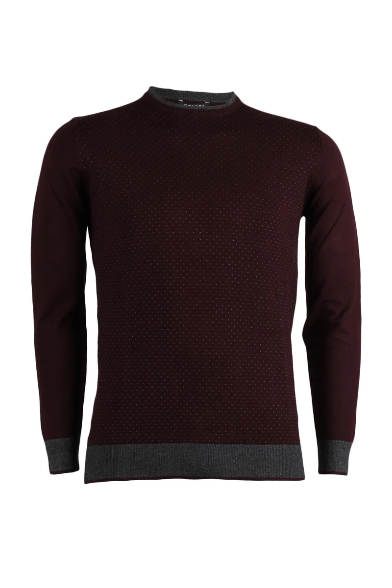 Pullover uomo con pois a contrasto