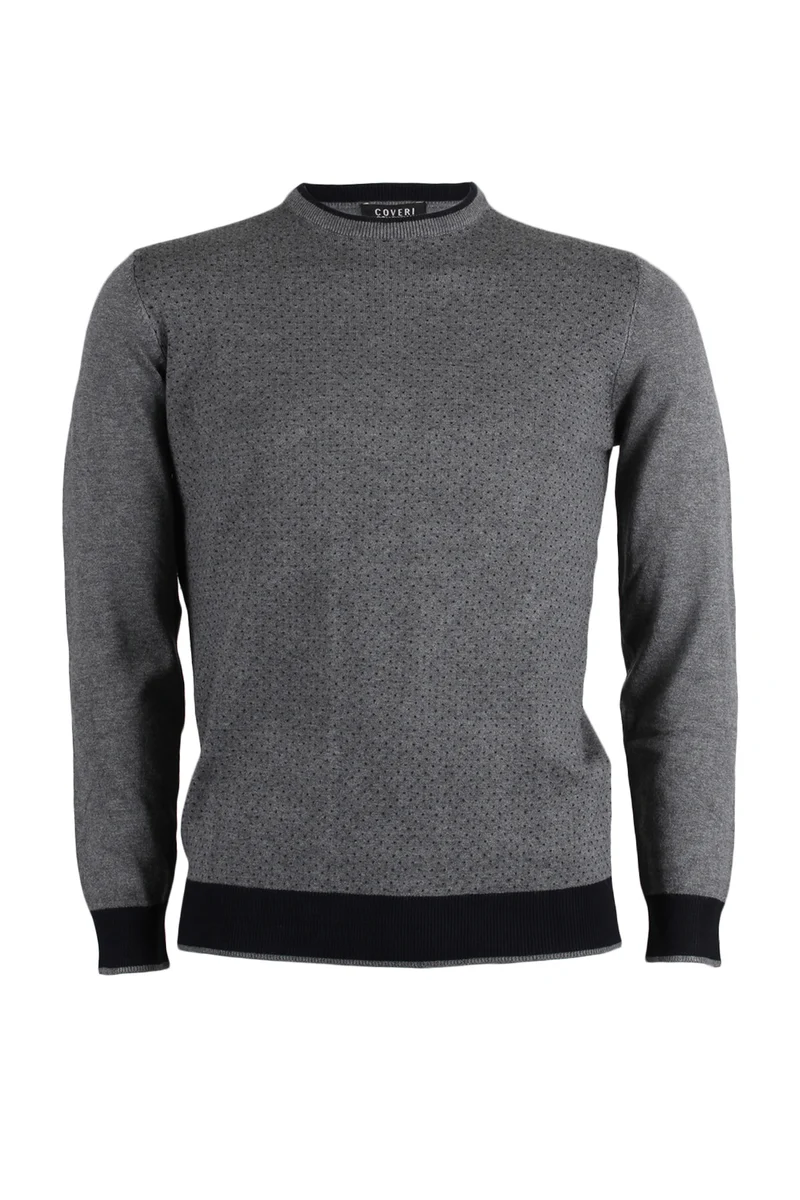 Pullover uomo con pois a contrasto