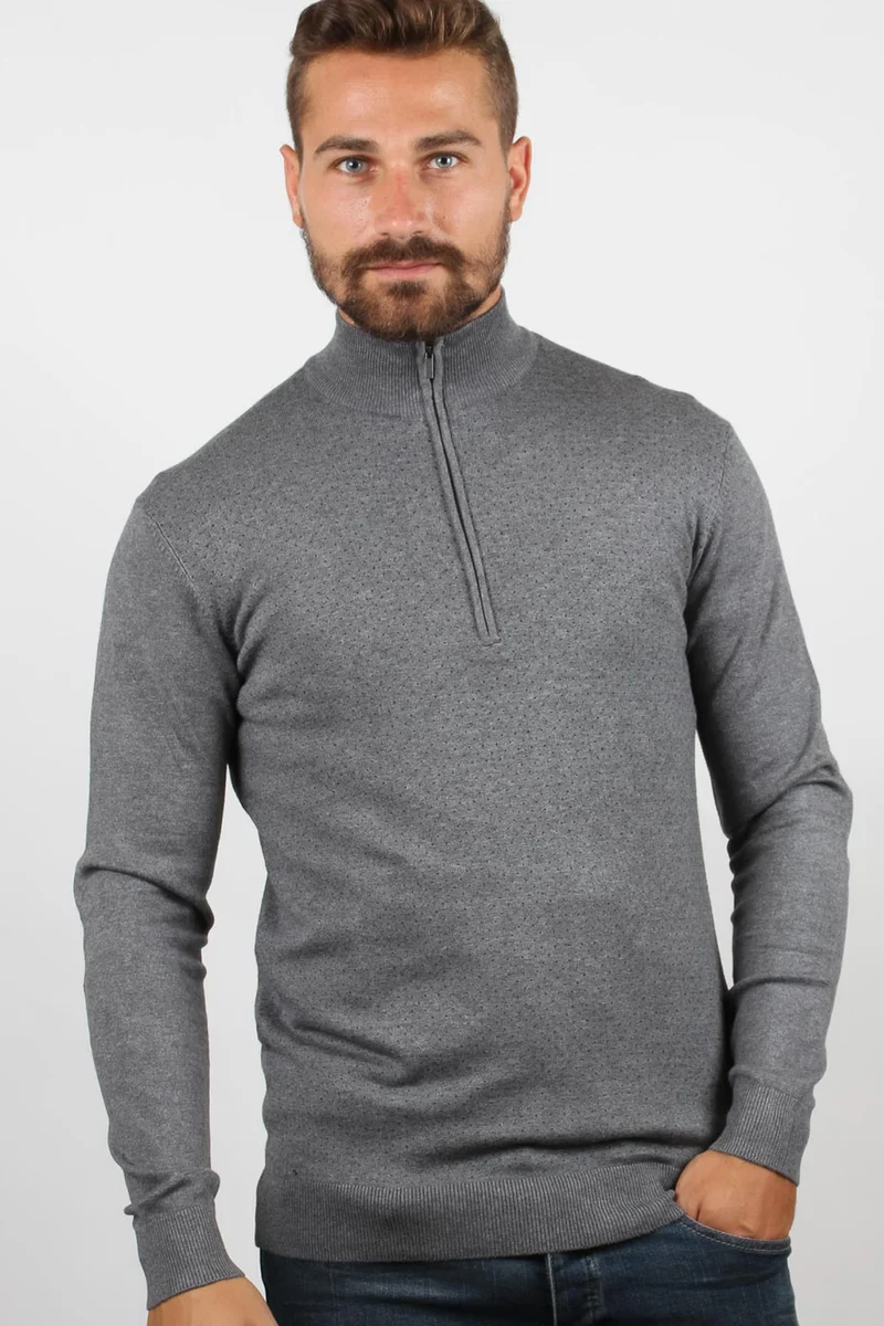 Pullover pois mezza zip