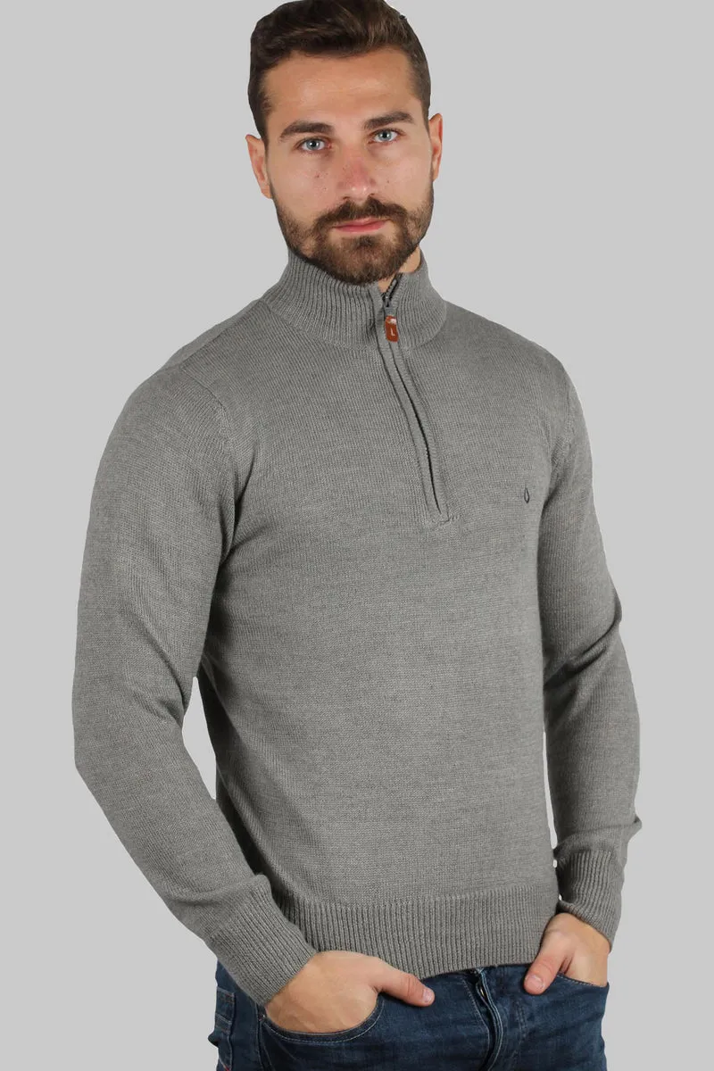 Pullover uomo tinta unita con lavorazione tricot