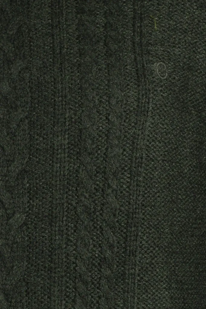 Pullover uomo con treccia tinta unita
