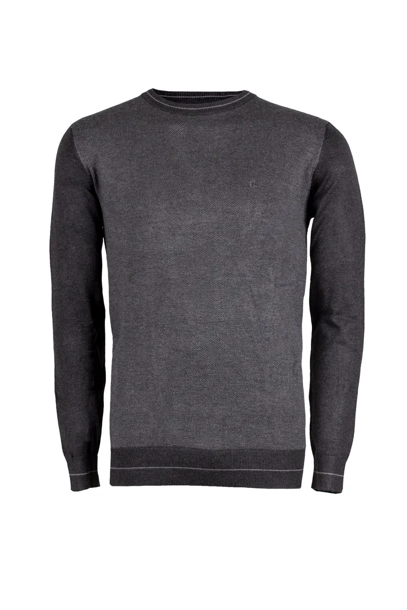 Pullover uomo con profili contrasto
