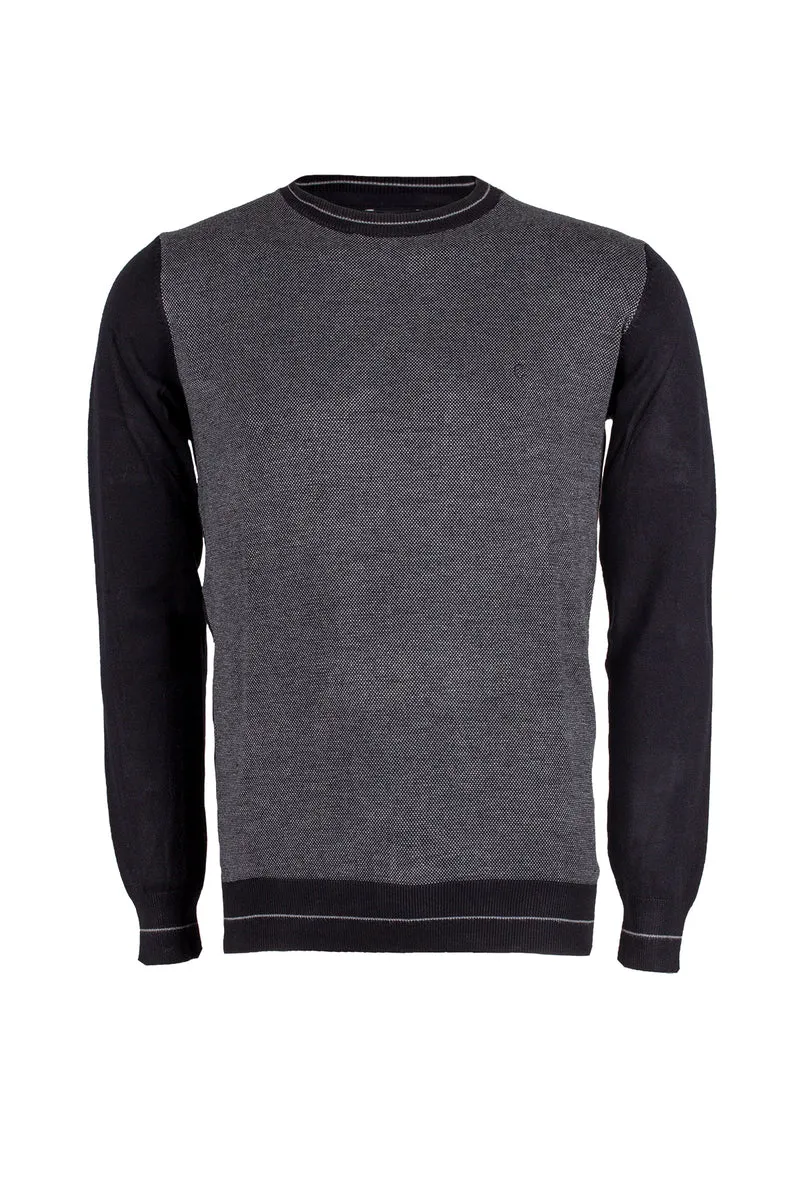 Pullover uomo con profili contrasto