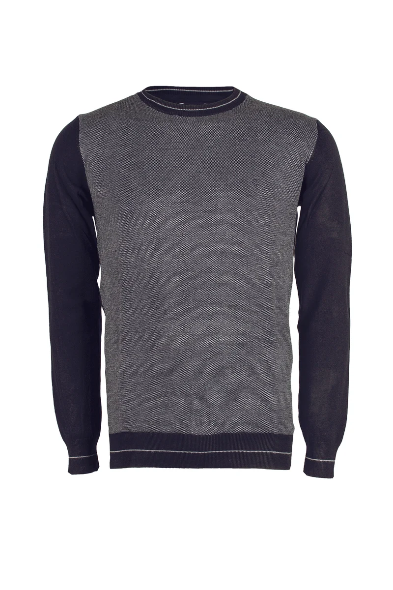 Pullover uomo con profili contrasto