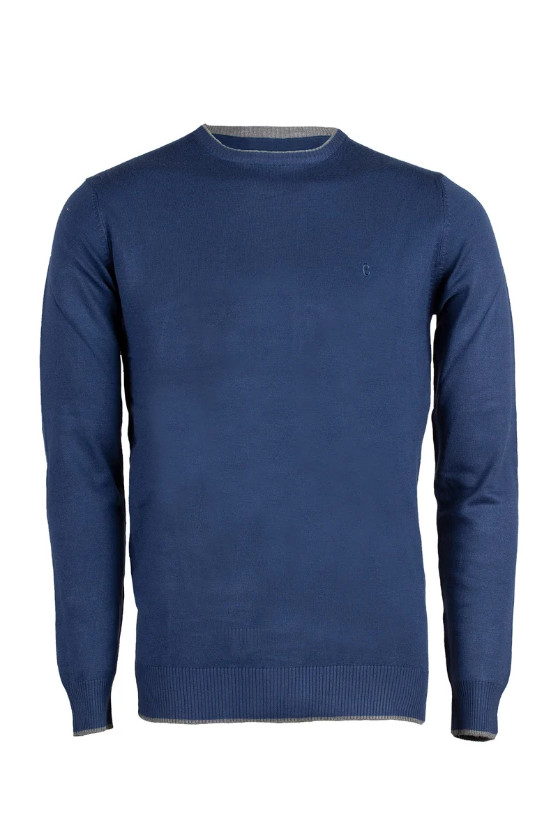 Pullover uomo con toppe a contrasto