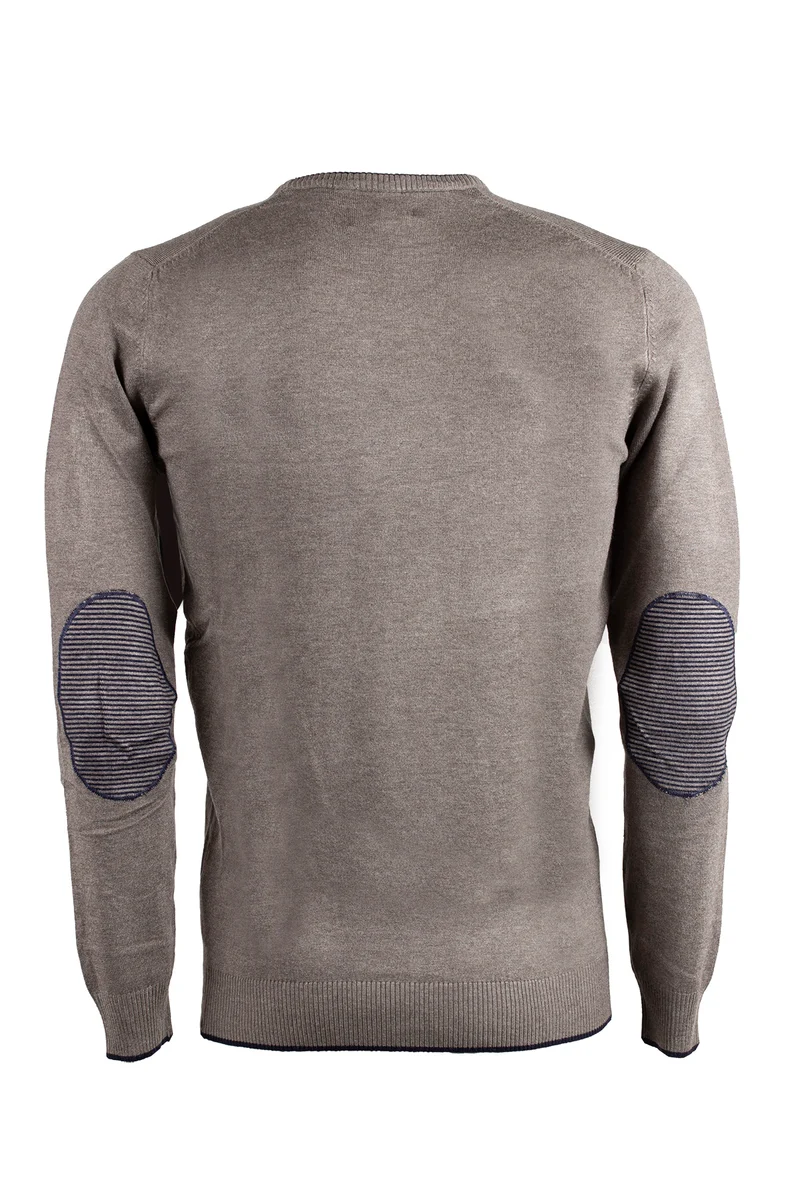 Pullover uomo con toppe a contrasto