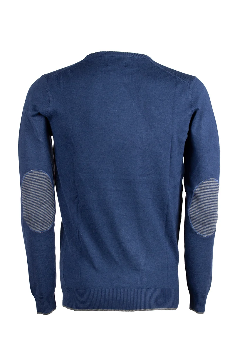 Pullover uomo con toppe a contrasto