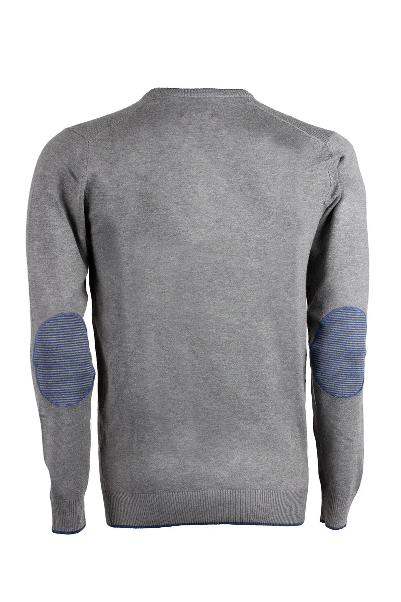 Pullover uomo con toppe a contrasto