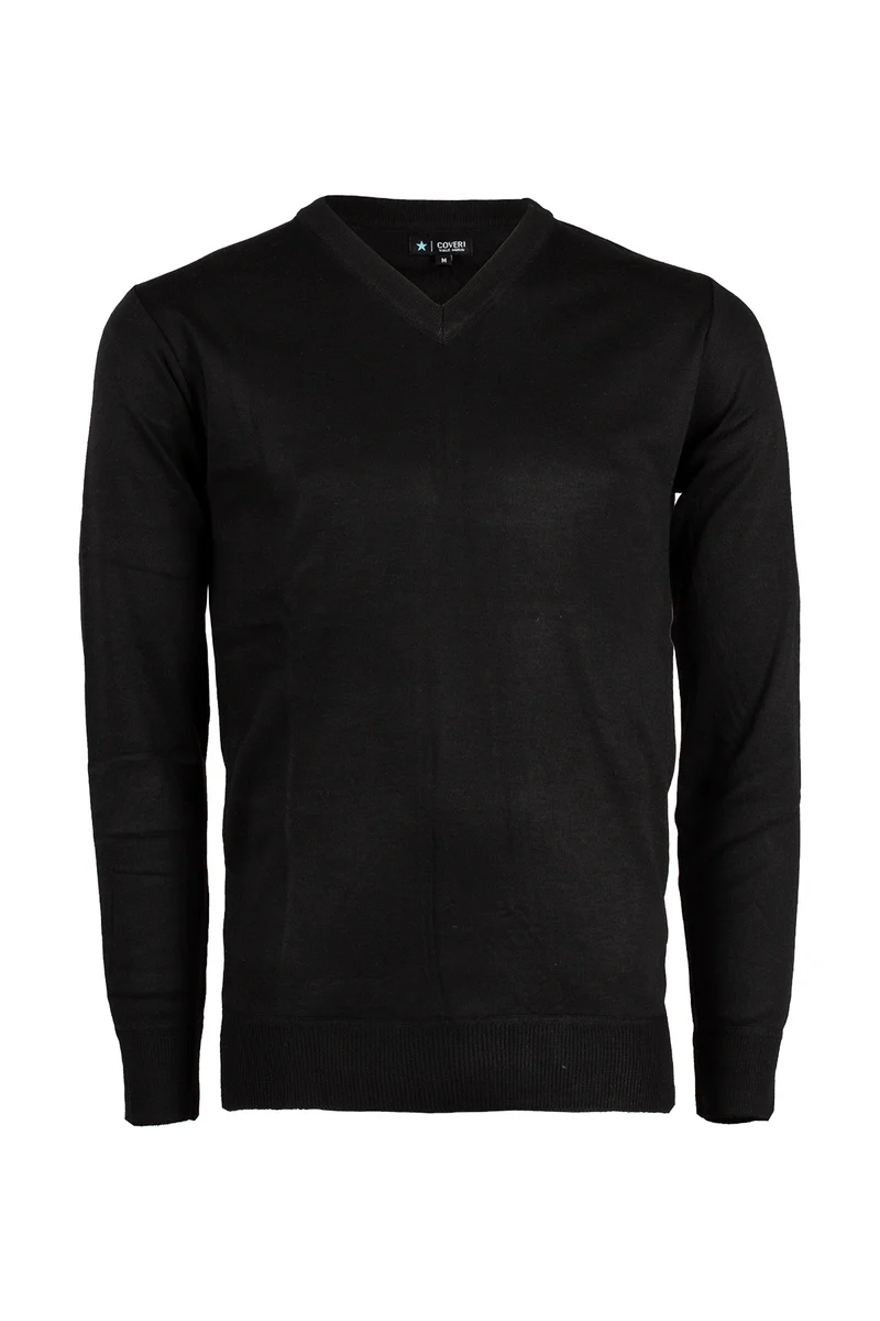 Pullover collo a V uomo tinta unita