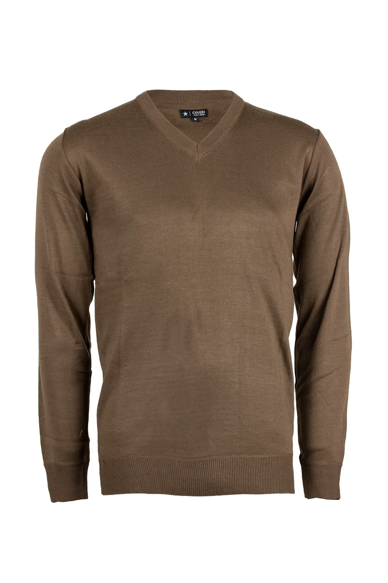 Pullover collo a V uomo tinta unita