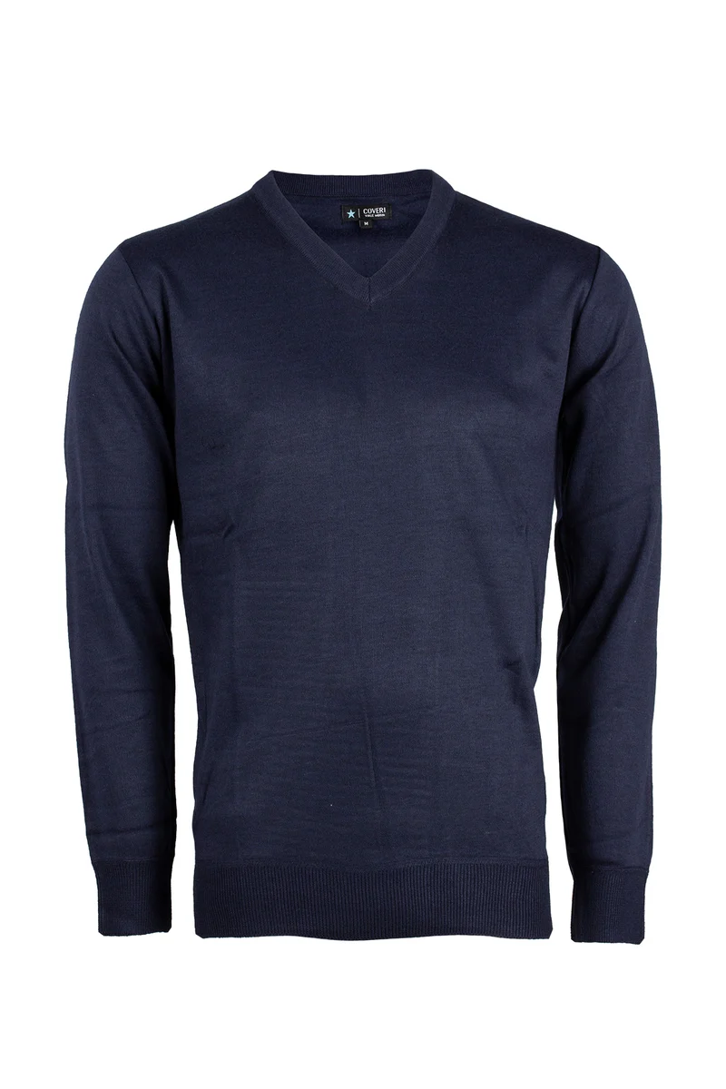 Pullover collo a V uomo tinta unita