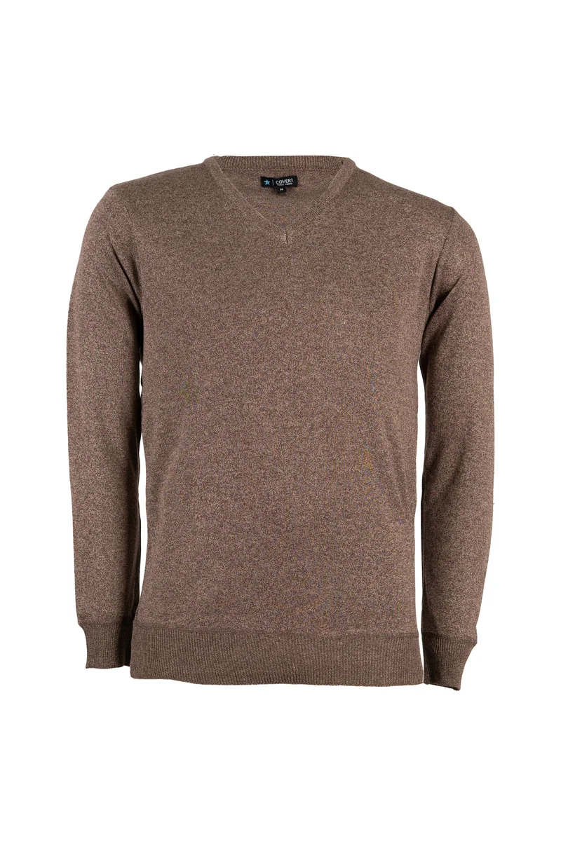 Pullover collo a V uomo tinta unita