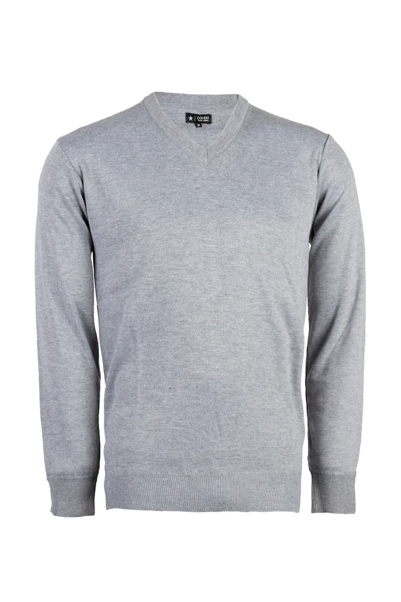 Pullover collo a V uomo tinta unita