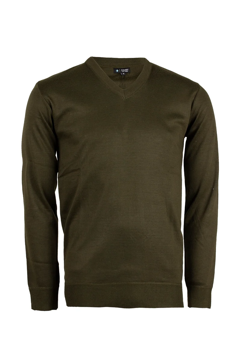 Pullover collo a V uomo tinta unita
