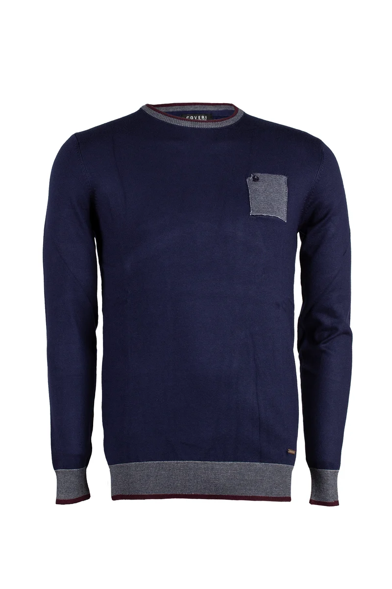 Pullover uomo girocollo con taschino